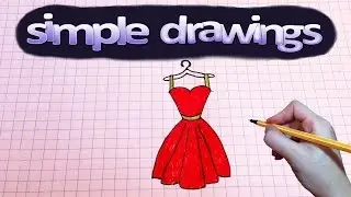 Simple drawings #56 How to draw red dress  / drawings for beginners