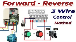 Forward Reverse Motor with VFD 3 Wire Control |  vfd control wiring | vfd motor control circuit