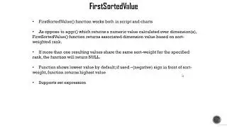 FirstSortedValue() Function