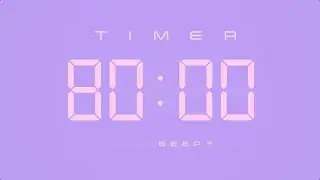 80 Min Digital Countdown Timer with Simple Beeps 💕💜