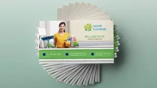 Cleaning Services Business Card Design - Photoshop Tutorial