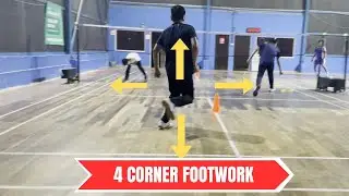 4 CORNER FOOTWORK IN BADMINTON | BADMINTON | FOOTWORK DRIL #badminton #badmintonindia