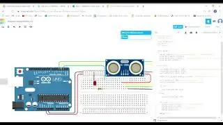 Ultrasonic Distance Sensor Tinkercad circuit explained