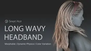 CC3/CC4-iClone7/iClone8 - Long Wavy Headband  Hairstyle