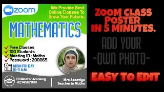 ZOOM CLASS POSTER in 5 minutes | Online class Time Table poster