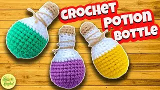How to Crochet Mini Potion Bottle | Halloween Crochet Tutorials | Lemon Crochet🍋