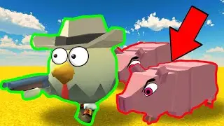 НА МЕНЯ НАПАЛИ БЕШЕНЫЕ СВИНЬИ В ИГРЕ ЧИКЕН ГАН(CHICKEN GUN)! МИНИ-ФИЛЬМ 