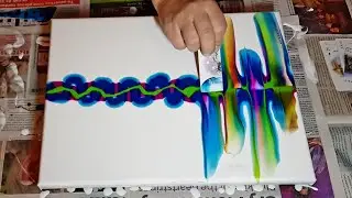 RIPPLE SWIPE Leftover Paint - Acrylic Pouring Techniques - Fluid Art
