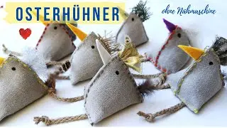 Osterhühner mit der Hand nähen - ohne Nähmaschine - mit Nähanleitung