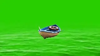 Boat in sea Green Screen video