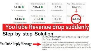 YouTube Revenue drop suddenly step by step Solution | Missing Revenue Reporting in YouTube Analytics