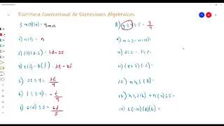 Escritura Convencional de Expresiones Algebraicas