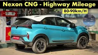 Tata Nexon CNG Mileage Test On Highway At 80-90 Speed: Alto CNG भी Fail करदी इसने तो 😳 !!