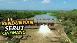 Video Aerial Bendungan Serut Cinematic Timelapse - Stock Video Footage Drone Aerial