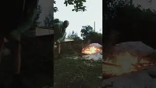 уборка территории) #деревня #таймлапс #дача #огонь