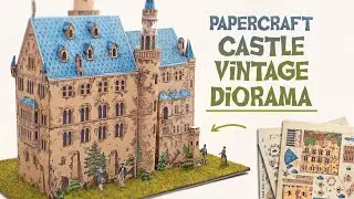 Vintage Papercraft Model of a Castle Neuschwanstein (vintage Cinderella)