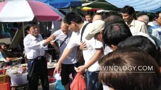 Near public fight at Sungei Road Flea Market in Singapore