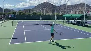 Andy Murray & Andrey Rublev | 2021 Indian Wells Practice Match | Court Level