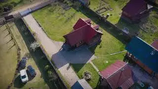 Видеосъёмка загородного участка с дрона.