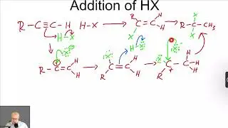 Markovnikov and antima addition of hx to alkynes - Organic Chemistry One (1) Lecture Series Video 56
