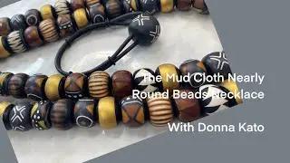 Slightly Round Mudcloth Bead Necklace! With Shortener