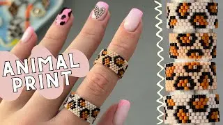 🐾 DIY Animal Print Beaded Ring: Learn Peyote Stitch Technique! 🌸