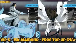 Bleach soul god awakening private Server - VIP5 - 15K Diamond - Free Top up 648¥ - Hero SSR