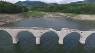 ドローン空撮　幻の橋　タウシュベツ川橋梁