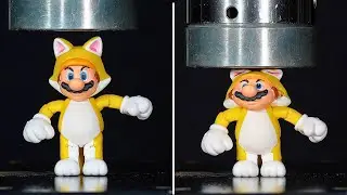 Cat Mario Characters CRUSHED By Hydraulic Press 😺 #Mario