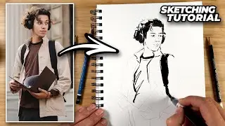 How to sketch this QUICKLY with a brush pen (INK DRAWING TUTORIAL)