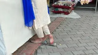 Vlogger candid shoeplay in her vlog | She turned me on | Original link is in the description