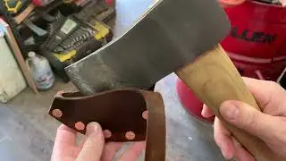 A quick look at an axe sheath I just made for myself.