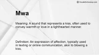 Mwa Meaning
