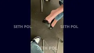 Active dangling shoeplay black flats in library (FULL VIDEO IN DESCRIPTIONS)