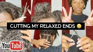 Cutting my relaxed ends 🙈 and trying passion twists for the first time 💕