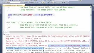 51 Use the DBCC CHECKDB command