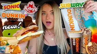 Eating The NEWEST FAST FOOD ITEMS For 24 HOURS!!