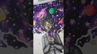 Coloring in my coloring book! ✨️ [Galaxy Gals] #art #coloringbooks #artmarkers