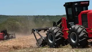 FAE mulchers: 200 U TX mulchers on Prentice 2670D’s removing invasive cedars on a ranch in Texas
