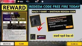BLACK TSHART FREE FIRE REDEEM CODE || FF  REDEEM CODE CODE || NEW REDEEM CODE TODAY