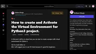 How to Create and Activate the Virtual Environment for Python 3 Project | Code With ShriekDj