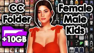 💗Entire NEW cc folder! Female male kids maxis match hair clothes shoes makeup skins etc | The Sims 4