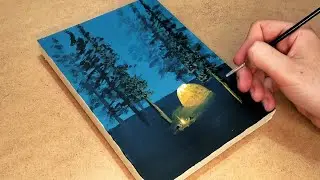 رسم لوحة بالالوان الاكريليك