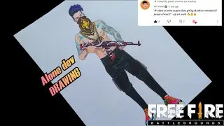 FREE FIRE DRAWING | DEV ALONE | FREE FIRE YOU TUBER DRAWING |@blackistic2911 | DEV ALONE BUNDLE DRAWING