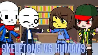 FNF | Monotone Attack, but it's Skeletons VS Humans! | Gacha Life 2