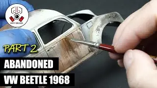 Painting rust effects - abandoned VW Beetle - Part 2