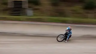 E-racing test. Youth speedway with Elias.