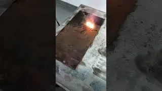 Continuous laser cleaning machine: remove rust with water stains on metal.#shorts
