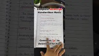 Complete JavaScript Handwritten notes 