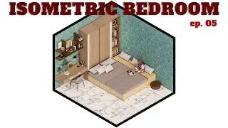 Rendering a 16 sqm Isometric 3D Bedroom | Sketchup 2021 + Enscape